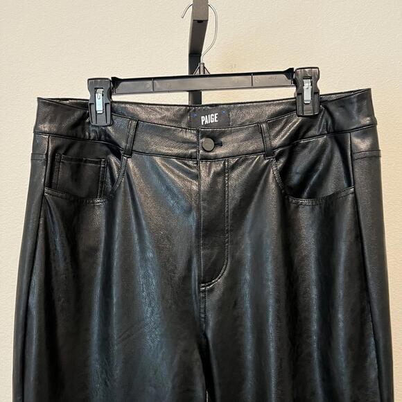 $229 Paige Stella Vegan Leather Pants (Size 32) - Picture 5 of 9